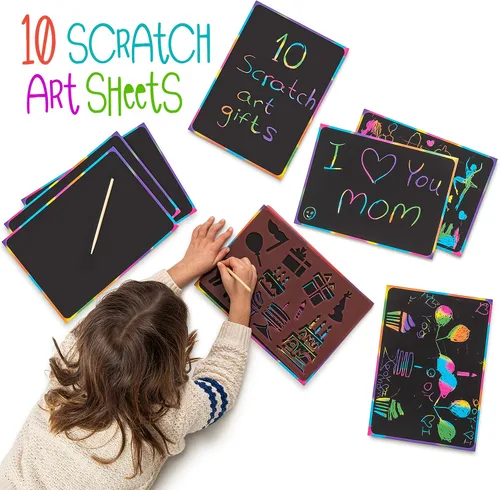 Vista 6 de Kipipol 63 plantillas de dibujo para niños de 4 a 8 a 8 a 12 años en adelante, artes y manualidades para niñas y niños, kit de dibujo para niños