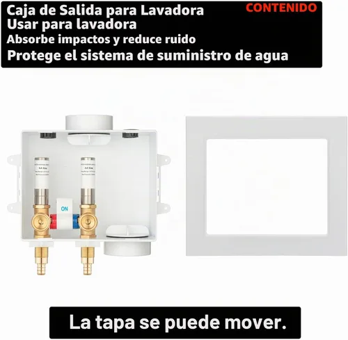 Vista 6 de (1 Paquete) Lidertik Caja de Salida para Lavadora Crimpar PEX-B, Válvula de Control Simple con Amortiguadores de Golpe de Ariete de Acero