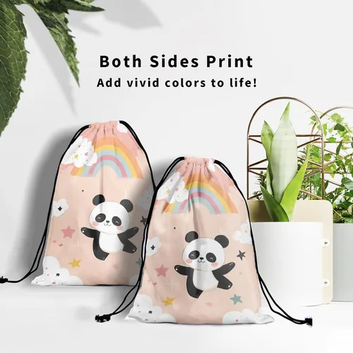 Vista 28 de Bolsa de agarre de gimnasia de piel de animal, bolsa de gimnasia con cordón ajustable, bolsa de cuerda para fauna silvestre, Mariposas Galaxy