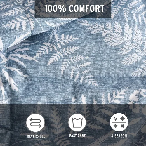 Vista 8 de Eddie Bauer - Juego de edredón individual, ropa de cama reversible suave con funda a juego, juego de ropa de cama lujosa inspirada en flores Helecho
