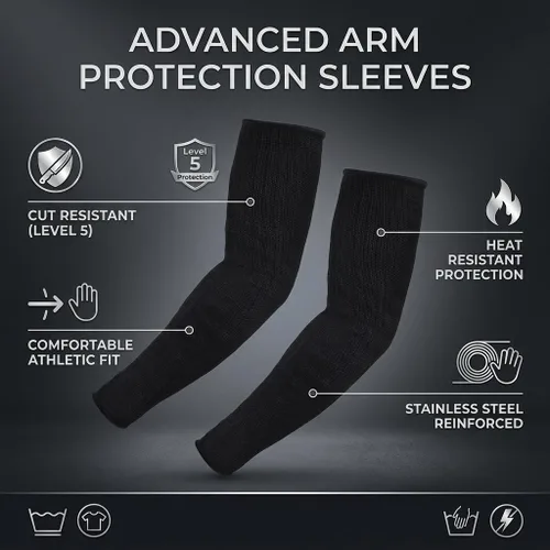Vista 7 de Yosoo un par de mangas de protección resistentes anticortes antiabrasivos para brazos