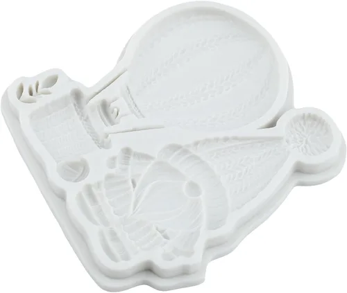 Vista 6 de Baby Shower Silicone Mold Gnome Baby Toy Fondant Mold Set Of 3 Hot Air Balloon Baby Clothes Chocolate Mold Birthday Party Cake Decoration Cupcake