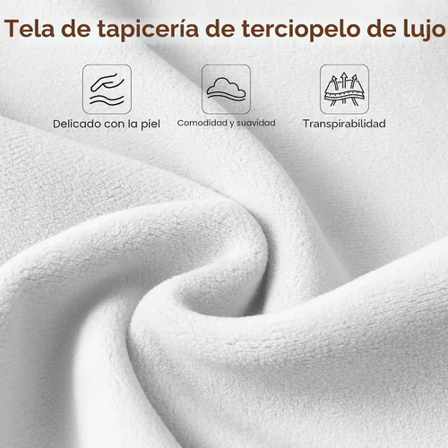 Vista 6 de Jocoevol Marco de cama de terciopelo tamaño Queen con cabecera ergonómica, cama de plataforma tapizada con luz LED y estación de carga, soporte