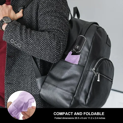 Vista 102 de LEAGERA Paraguas de viaje compacto para bolso, mango plano, impermeable para lluvia ligera