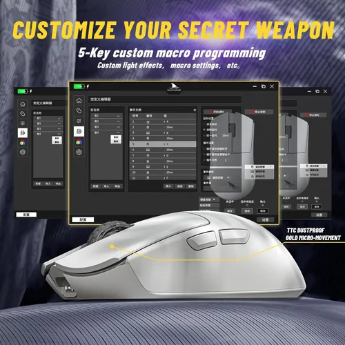 Vista 5 de Darmoshark M3s Mini 2KHz - Mouse inalámbrico para juegos, conectividad trimodo (2.4 GHz, Bluetooth, con cable), sensor de 26 KDPI, ligero 1.90 oz, 5