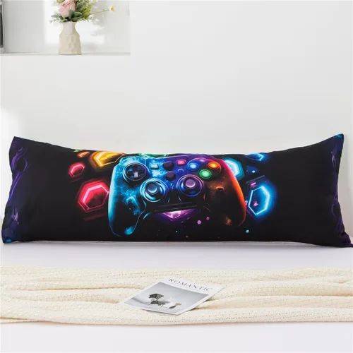 Vista 8 de NTBED Funda de almohada corporal con cierre de sobre de microfibra para videojuegos para niños y adultos (20 x 54 pulgadas, azul)