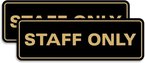 Vista 36 de All Quality Letrero estándar para pared o puerta Fácil instalación Señales de trabajo de oficina Seguridad mejorada – Negro – Pequeño