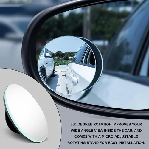 Vista 7 de 4 espejos de punto ciego para automóvil, espejo retrovisor HD de 2 pulgadas, redondo de vidrio sin marco, accesorios exteriores con gran angular