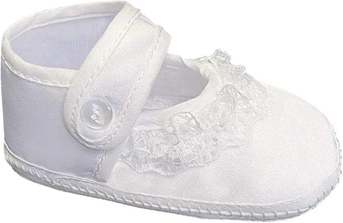 Vista 5 de Swea Pea & Lilli Zapatos de bautismo para bebé niña, botines blancos con cruz celta