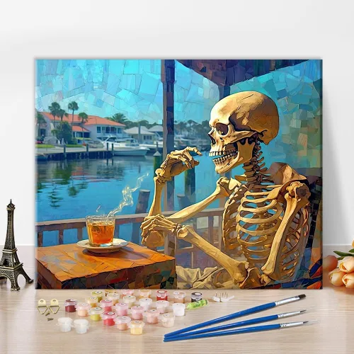 Vista 8 de TUMOVO Pintura por números para adultos, pintura de bosque por números, acuarela, paisaje por números, para niños, paisaje natural, pintura por