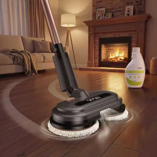 Vista 9 de Trapeador eléctrico inalámbrico, limpiador de piso eléctrico con rociador de agua y faros LED, hasta 60 minutos de duración, potente trapeador