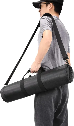 Vista 8 de Funda de transporte para trípode de 33 pulgadas/33.5 in, bolsa de nailon resistente con correa para el hombro, acolchada para soporte ligero
