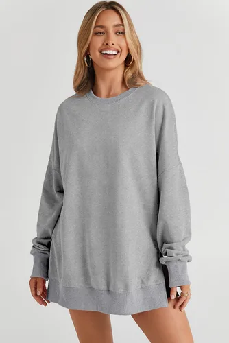 Vista 178 de SHEWIN Sudadera casual de manga larga con cuello redondo para mujer, ligera, holgada