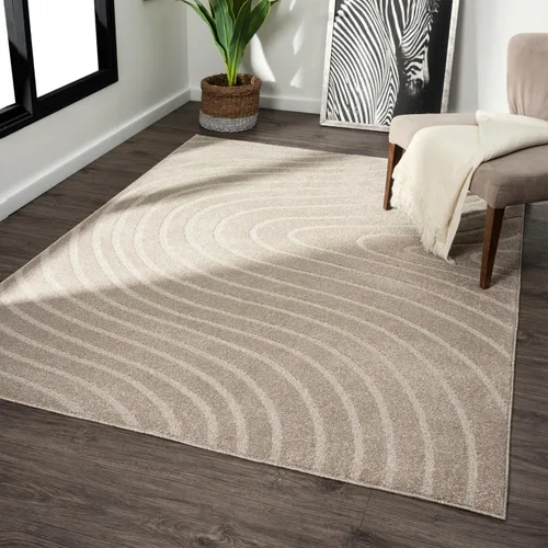 Vista 24 de LUXE WEAVERS Alfombra de Área Moderna Geométrica de Ondas Beige 2x3