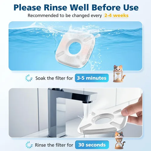 Vista 7 de Paquete de 32 filtros de fuente para mascotas para Veken 95oz/2.8L, 67oz, 85oz, 135oz fuentes de agua para perros y gatos, incluye 16 piezas