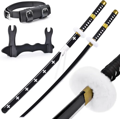 Vista 8 de Anime Sword 41 inch,Zoro/wado ichimonji/Anime Original Texture,for Role-Playing and Collection, with One Display Stand Negro