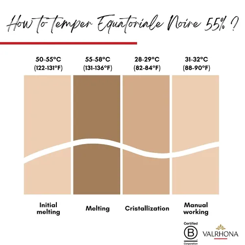Vista 7 de Valrhona Discos de chocolate negro para hornear francés prémium (cinco). EQUATORIALE 55% de cacao. Fácil de derretir y templar. Cremosos