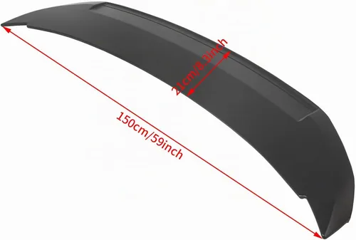 Vista 5 de ECOTRIC Alerón trasero de maletero compatible con Ford Mustang Coupé 2010-2014 estilo Shelby GT500 sin pintar negro