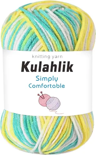 Vista 91 de 50g (1x50g) Hilo Acrílico para Crochet y Tejido, Hilo Degradado Colorido, 1 Rollo de Madejas, Hilo Acrílico Multicolor, Perfecto para Proyectos