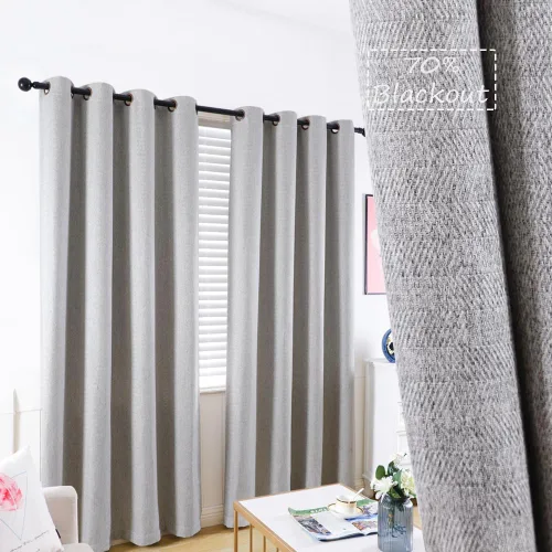 Vista 12 de Cortinas 100% opacas con forro negro, paneles de ojales con textura de espiga con aislamiento térmico y reducción de ruido, oscurecimiento total