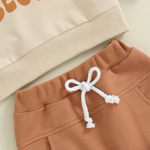 Vista 6 de Conjunto de 2 piezas de sudadera para bebé niño y niña, conjunto de 2 piezas para otoño e invierno