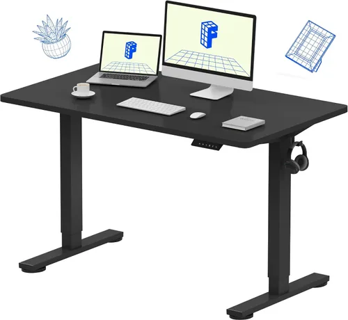 Vista 14 de FLEXISPOT EN1 - Escritorio de pie de una pieza, 40"x24" de escritorio sin costuras, eléctrico, altura ajustable para oficina en casa, salas de Negro
