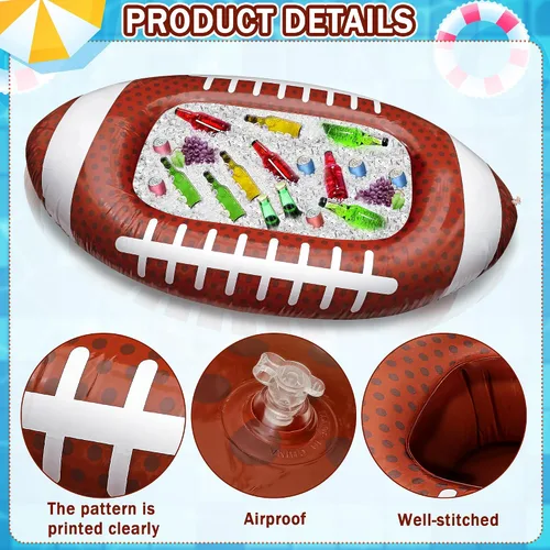 Vista 3 de Erweicet Enfriador inflable de fútbol, 1 unidad para fiesta, barbacoa, picnic, piscina, suministros de fiesta, buffet Luau, con un tapón de drenaje