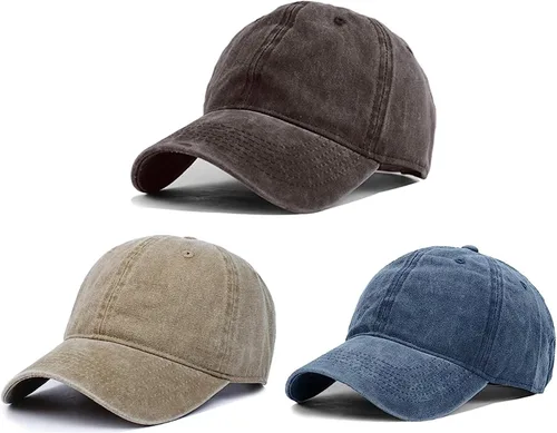 Vista 23 de HH HOFNEN Gorra de béisbol de algodón de sarga lavada y desgastada, vintage, ajustable, para hombre y mujer