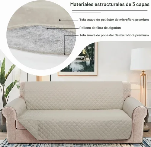 Vista 5 de Fundas para Silla Reclinable Reversibles Funda de Sofá para Mascotas Protector de Muebles Lazy Boy (Silla 23'', Beige/Beige)