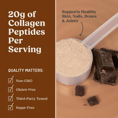 Vista 8 de Bulletproof Polvo de Péptidos de Colágeno Chocolate con Aceite MCT, 14.3 Onzas, Proteína de Colágeno Alimentado con Pasto para la Piel, Soporte
