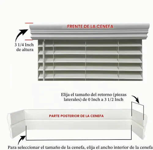 Vista 8 de Faux Wood Blinds Valance - Custom Made to Your Size (Color: White)