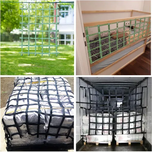 Vista 7 de Red de escalada para niños, obstáculos al aire libre, red de carga para escalera ninja, gimnasios de la selva, columpio, campo de obstáculos