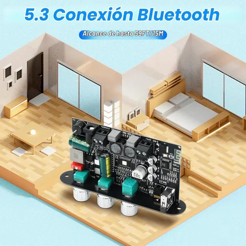Vista 6 de Daakro 2 unidades ZK-1001U Mono Bluetooth Amplificador Board w/TWS, 100W Pico Power Home Audio Amplificador de Audio, Amplio Voltaje Entrada 9-24V