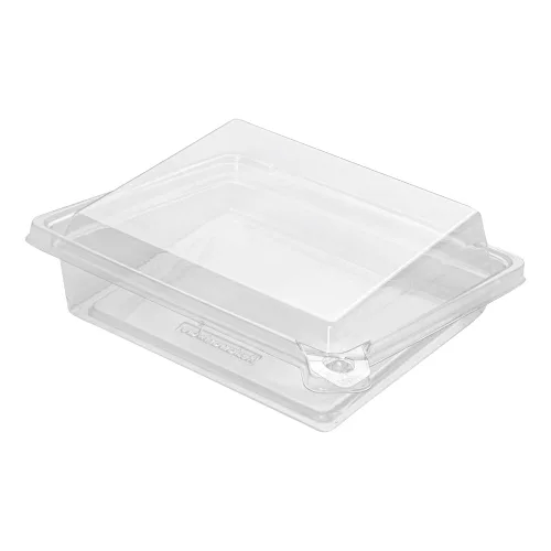 Vista 2 de Restaurantware Tamper Tek - Recipientes rectangulares para llevar de 6.8 x 5.7 x 1.7 pulgadas, 100 recipientes duraderos para sándwich para llevar
