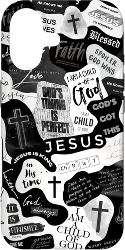 Vista 32 de Funda estética para iPhone 16 con versículos bíblicos cristianos, frases positivas