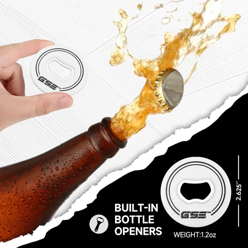 Vista 4 de GSE Games & Sports Expert Juego de lanzamiento de arandelas de madera premium con 8 arandelas con abridor de botellas para adultos y familia. Juego