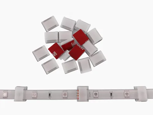 Vista 11 de Paquete de 100 clips de fijación para tira de luces LED de 0.394-0.669 in de ancho IP67/68 Clip de montaje de tira LED autoadhesiva clips