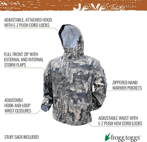 Vista 2 de FROGG TOGGS Chaqueta impermeable transpirable Java Toadz 2.5 Camo Ultra ligera para hombre