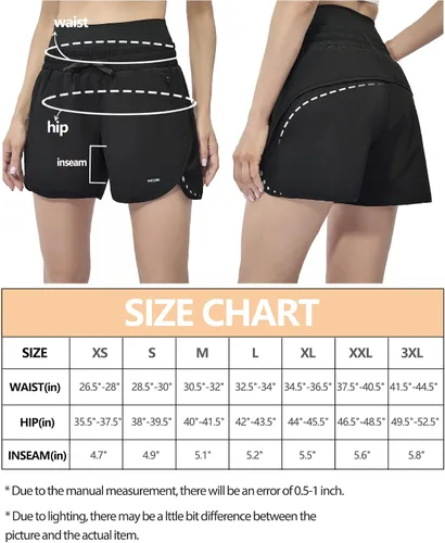Vista 6 de MELOO Women's Athletic Running Shorts - Summer Drawstring Elastic Comfy Sweat Shorts - High Waist Lightweight Running Shorts