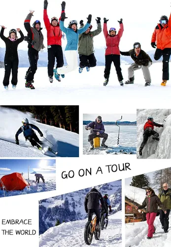Vista 6 de AKARMY Pantalones de senderismo con forro polar para hombre, pantalones tácticos tipo cargo, pantalones de esquí de nieve, pantalones gruesos