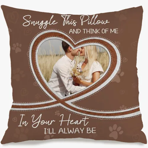 Vista 9 de Custom Memory Pillow Case Created with a Single Photo and Your Chosen Words Forming a comforting Cushion That Also Makes a Thoughtful Gift