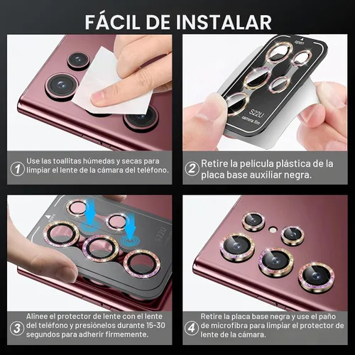 Vista 6 de Hoerrye - Protector de lente de cámara para Samsung Galaxy S22 Ultra, aleación a prueba de caídas y arañazos, protección para accesorios de 6.8
