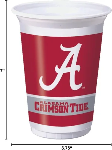 Vista 3 de Creative Converting Alabama Crimson Tide - Vasos de plástico (8 unidades), multicolor (20 onzas)
