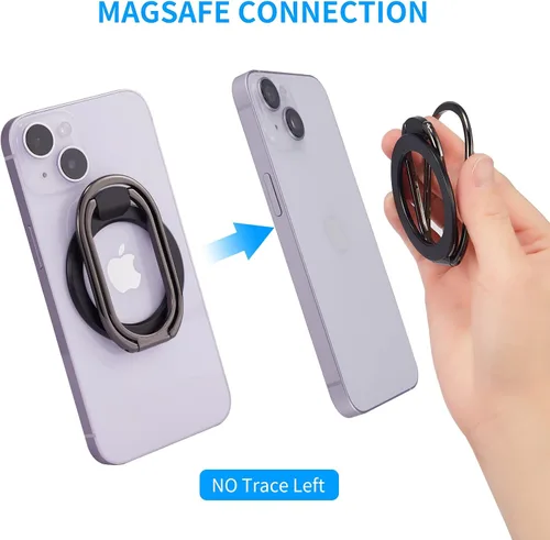 Vista 6 de Soporte magnético para anillo de teléfono, agarre extraíble y soporte para MagSafe