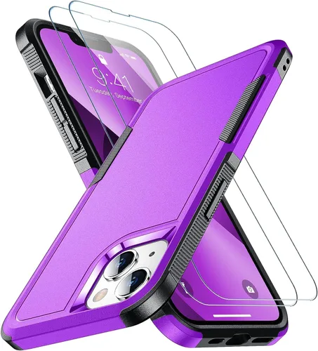 Vista 22 de SPIDERCASE Funda diseñada para iPhone 12/iPhone 12 Pro, protección contra caídas de grado militar de 10 pies, con 2 protectores de pantalla