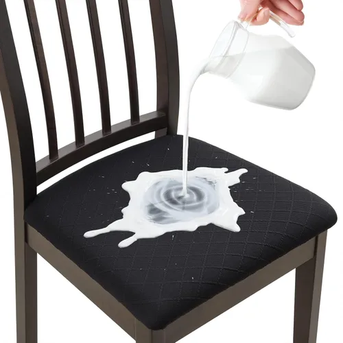 Vista 14 de YISUN Fundas elásticas para asiento de silla de comedor, fundas de asiento extraíbles y lavables para asiento de cocina, fundas de cojín protectoras