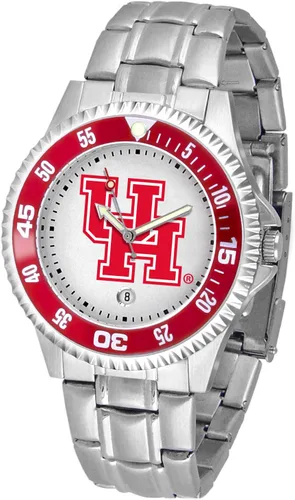 Vista 59 de SunTime Reloj de cuarzo de 1.575 in para hombre, correa de acero inoxidable de 0.787 in, esfera Gameday