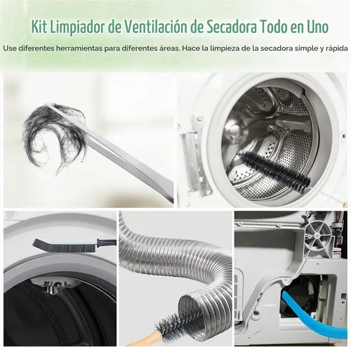 Vista 2 de Kit de limpiador de ventilación de secadora de 5 piezas compatible