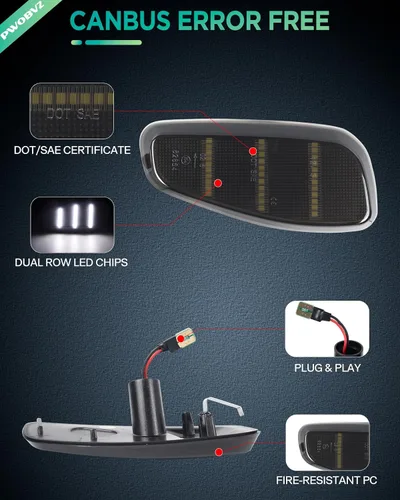 Vista 6 de Conjunto de luces LED laterales blancas para Jeep Renegade 2015-2023 LED blanco