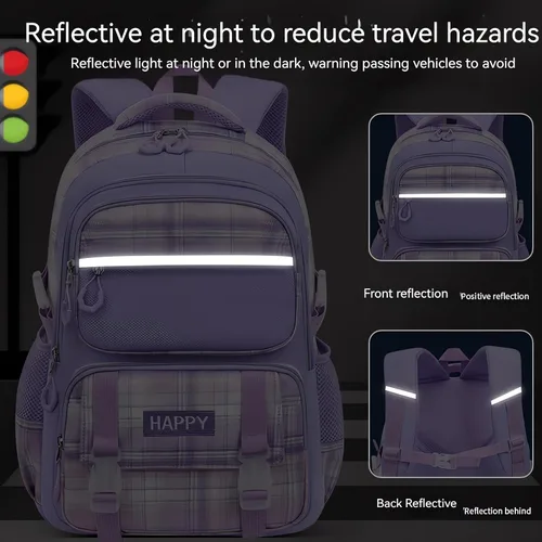 Vista 6 de WYCY Mochila escolar para niños, mochilas grandes para niñas, bolsas grandes para adolescentes y niñas, bonita bolsa de libros con compartimentos